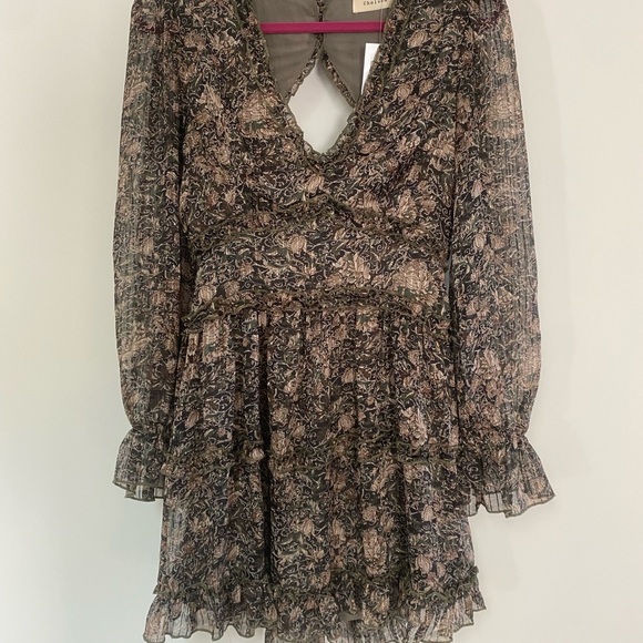 Honey Open Back Green and Black Print Dress - Picture 4 of 13